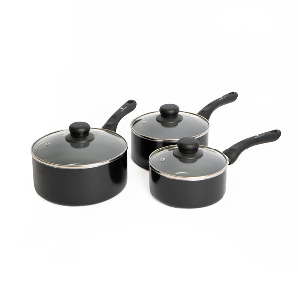 MasterClass 3pc CantoPan NonStick Alumninium Saucepan Set,with 16cm